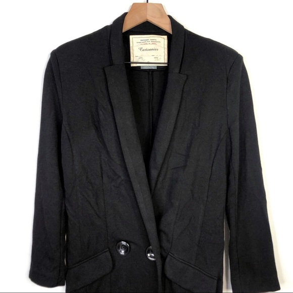 Cartonnier Anthropologie Black Long Blazer Jacket - Picture 2 of 5